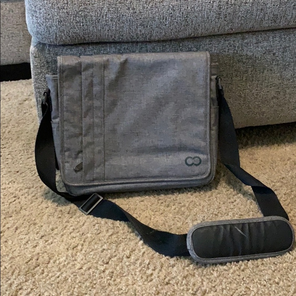 Grey messenger laptop travel bag